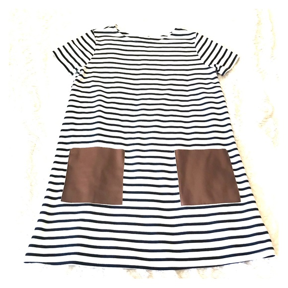Soprano Dresses & Skirts - Soprano Black & White Striped Faux Leather Pockets Above the Knee Dress Large